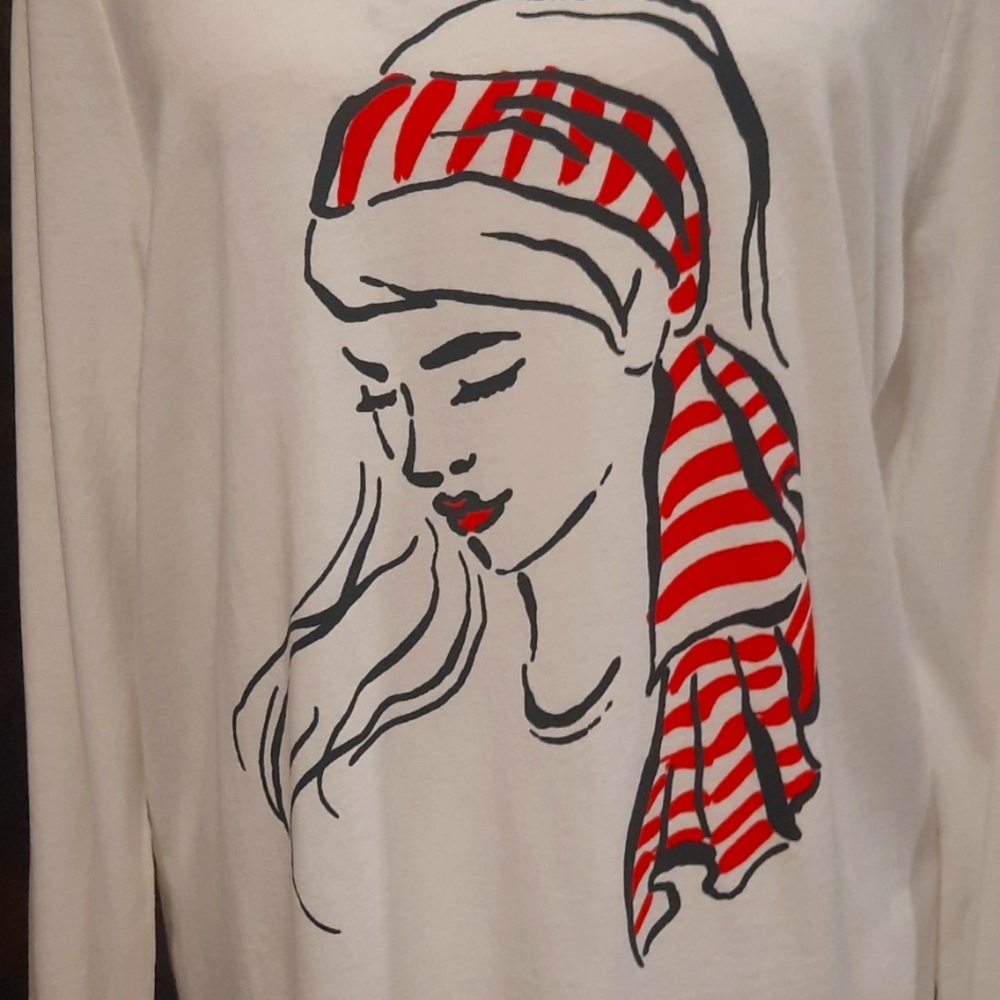 Long Sleeve Scarf Lady Tee